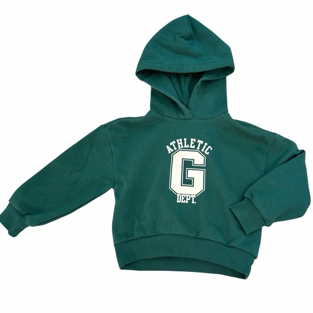 GAP Kids S 6-7 Green Athletic Dept Cropped Hoodie Sweatshirt